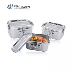 보관용기 극동 스텐 사각 김치통 1호