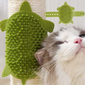 고양이 제모 마사지 빗 긁는 브러시 애완 동물 손질 마그네틱 청소 벽 코너 Scratcher 용품