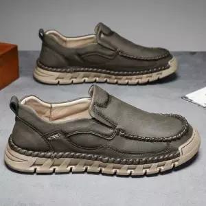 남성 캐주얼 하이탑 신발 워킹화 봄가을 토오픈 빅사이즈 수제화 리얼 가죽 슈즈 KS3