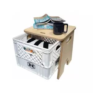 하이브로우 캠핑 사이드 테이블 밀크박스 나무스툴 수납 정리함 MNS