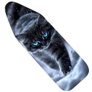 파란 눈 다림질 보드 커버가 있는 누소빌라 덮인 검은 고양이, 15 * 54 인치, 대부분의 표준 보드, 액세서리, 홈 데코에 맞습니다