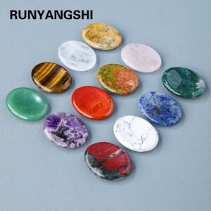 불안 엄지 걱정 돌 Charkas 천연 크리스탈 스트레스 릴리프 명상 핑크 자수정 타이거 아이