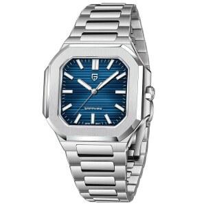 [미국배송] 스자쿠 파가니 디자인 남성용 시계 | 일본 VH31 쿼츠 무브먼트 비즈니스 및 아웃도어용 스테인리스 스틸 손목시계 5천만 방수 5년 배터리