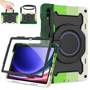 [미국배송] 삼성호환 삼성제품호환 S10 플러스 / S9 FE 5G 태블릿 12.4' 화면 보호대 스탠드 손잡이 어깨끈 및 펜 홀더가 있는 헤비 듀티 충격 방지 보호 케이스