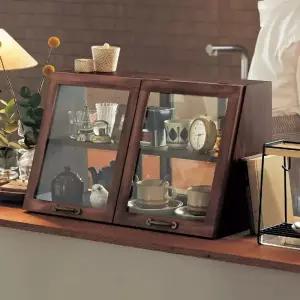 주방 원목 찬장 빈티지 미니 미니찬장 우드 미닫이 그릇장 수납 카페 레트로 인테리어 부엌