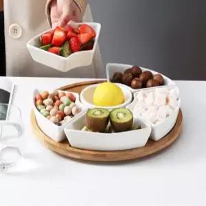 회전접시 구절판 그릇 돌림판 중국집 손님상 월남쌈 반찬 우드트레이 플레이트