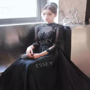 블랙컬러 드레스 시상식 엄마드레스 돌잔치 성악대회 의상