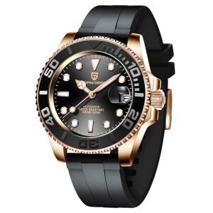 [미국배송] 파가니 디자인 PD-1651 남성용 자동 시계 - 일본 무브먼트 100M 방수 스테인리스 스틸 사파이어 글래스 회전 베젤 요트 손목시계