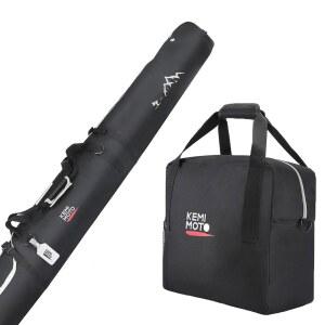 케미모토 스키백 및 부츠백 콤보, 항공 여행용 스노보드백 패딩 스키백, 스노우 핏 최대 200cm, 스키 더블백 콤보