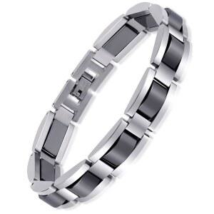 페라코 남성 자석 팔찌 천연 헤마타이트 스톤이 있는 클래식 발크 티타늄 스테인리스 스틸 주얼리 선물 8.66인치
