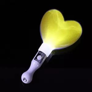 메가디자인 LED 하트 야광봉 옐로우 축제용 LED봉