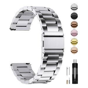 풀모사 시계줄 남성 퀵 릴리스 스테인리스 스틸 교체 메탈 체인 폭 16mm 18mm 19mm 20mm 22mm 24mm 실버