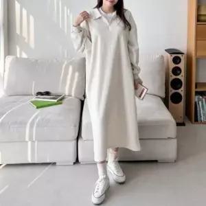 카라 롱원피스 하프 집업 캐주얼 하객룩 휴양지원피스 결혼식하객룩 비치원피스 하객룩