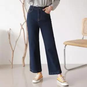 [라일리여성의류] Rly 에덴 스판 뒷밴딩 하이웨스트 데님 통바지 DM-