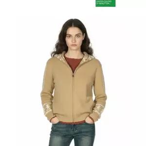 베네통 자카드 니트 후드 집업 BAKC60361_BG