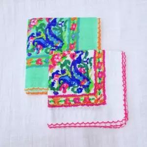 아사면 손수건 자수 포켓 스카프 여름스카프 아사면스카프 거즈면손수건 면스카프손수건