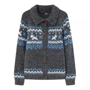 BNX 노르딕 카라 버튼 니트 가디건 (BX4CD004L0)