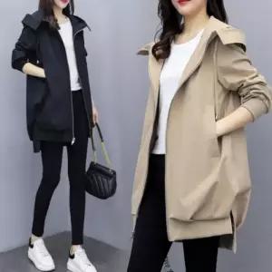 [라일리여성의류] Rly 여성 간절기 후드 트렌치 집업 데일리 점퍼 자켓