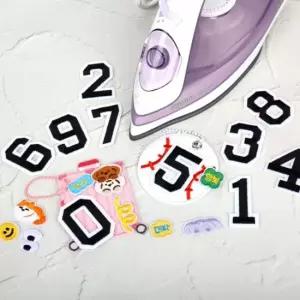 열접착 숫자 자수패치 블랙 와펜 옷에붙이는스티커 와펜패치 숫자와펜 열접착와펜