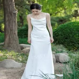 2부드레스 여성용 리마인드 드레스 리마인드웨딩 촬영 새틴 웨딩 파티