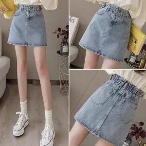 [옷자락]여자 봄 여름 슬림핏 하이웨이스트 데님 미니스커트