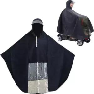 MENURSY 모빌리티 스쿠터 레인 커버 - 후드 휠체어 보호 판초 야외 케이프 실드 64인치 x 69인치 1개
