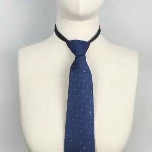 남성용 자동 타이 도트 패턴 네이비 컬러 넥타이