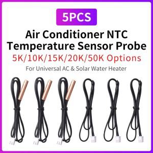 5개입 범용 에어컨 온도 센서 고무 구리 헤드 5K 10K 20K NTC 프로브 태양광 전기 물용