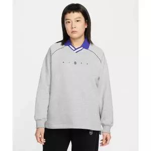 스포츠웨어 플리스 오버사이즈 그래픽 폴로 탑 W - 퓨어 플래티넘헤더래피스 IF0257-043