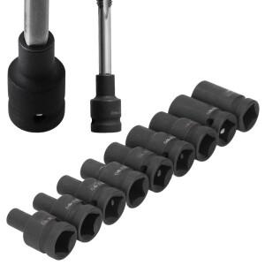 9개 탭 소켓 크롬 몰리브덴 강철 1/2인치 드라이브 사각 세트 전기 공압 핸드 렌치용