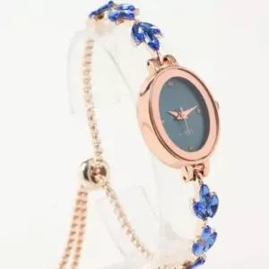 큐빅 슬라이드 매듭 손목밴드 아날로그 팔찌 손목시계 (블루) DP73130