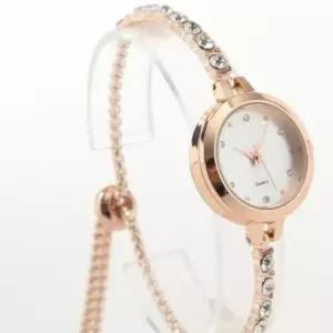 큐빅 슬라이드 손목밴드 아날로그 팔찌 손목시계 (화이트) DP73139