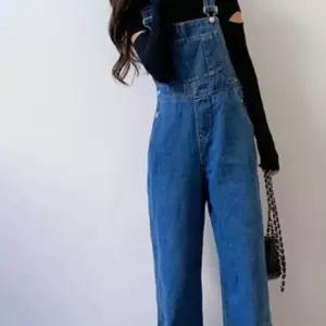 와이드 데님 점프수트 감각적인 스타일 여성 바지