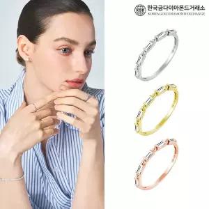 [한국금다이아몬드]14K 바게트 클러스터 랩 다이아 반지