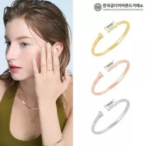 [한국금다이아몬드]14K 아베레 오픈 바게트 랩 다이아 반지