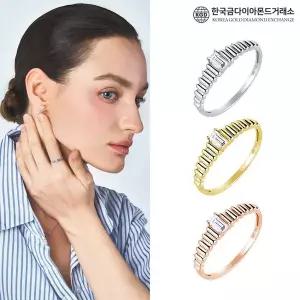 [한국금다이아몬드]18K 벨릭 바게트 랩 다이아 반지