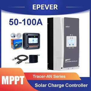 EPEVER MPPT 태양광 충전 컨트롤러 50A 60A100A150V PV VOC 네거티브 접지 12/24/36/48V 배터리 시스템용