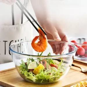 대형 샐러드볼 뚜껑 원형 화채 가정용 투명 유리볼 보울 베이킹 파스타 내열 유리그릇 믹싱