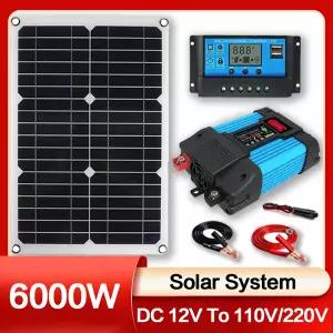 인버터 솔라광 발전 시스템 솔라광 패널 컨트롤러 완전한 발전 키트 충전기 110V 220V 6000W 12V 30A