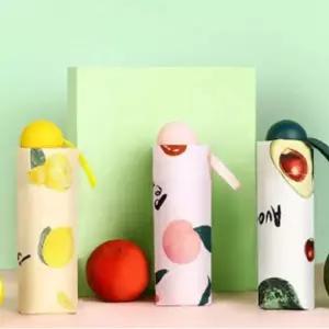 [콩심팥심]휴대용 과일패턴 미니 차광 양산 우산 휴대용 여름 장마 대비