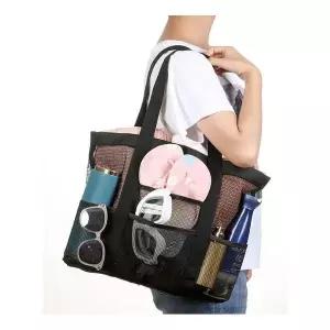 해변 RBT440F4 비치백 메쉬 그물가방 물놀이 수영장 방수 숄더