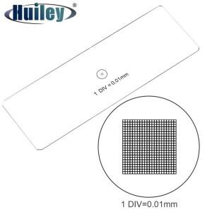 마이크로미터 DIV 0.01mm 현미경 스테이지 교정 슬라이드 광학 유리 네트 그리드 100x100 측정 눈금자 액세