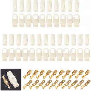 글락스 120Pcs 6.3mm 1핀 웨이 전기 자동차 전선 커넥터 남성용 여성 소켓 플러그 및 오토바이 자전거