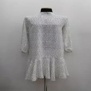 하이넥 도트 롱 원피스 프릴 스커트 롱원피스 루즈핏긴팔원피스 박스원피스 긴팔롱원피스