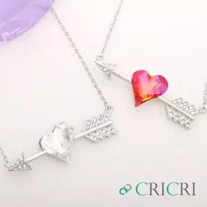 [셀러에이드]엔젤 크리스탈 하트 펜던트 목걸이 여성용 심플 쥬얼리