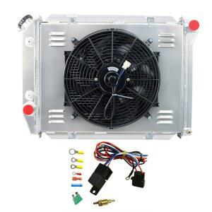 포드 갤럭시 썬더버드 LTD / 머큐리 마르퀴스 V8 1967-1968과 호환되는 레스프리아도르 4열 코어 올 알루미늄 라디에이터 슈라우드 팬 릴레이 키트