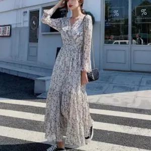 꽃무늬 롱원피스 긴원피스 가을 쉬폰원피스 하객룩 셔츠원피스 롱원피스 가을원피스