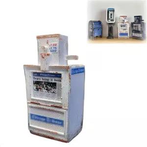 1 12 스케일의 미니어처 아메리칸 공중전화 미니 빈티지 스타일의 전화 부스 우편함 모델 장식 컬렉션 및