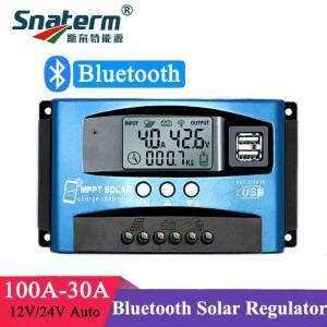 MPPT 자동 태양광 PV 충전 컨트롤러 패널 배터리 레귤레이터 최대 전압 50V 듀얼 USB 5V2A 30A 100A 12V24V