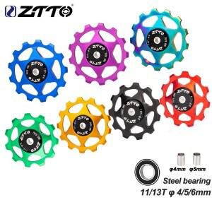 ZTTO 11T 13T MTB 자전거 뒷 변속기 자키 휠 스틸 베어링 풀리 AL7075 CNC 도로 가이드 롤러 아이들러 4mm
